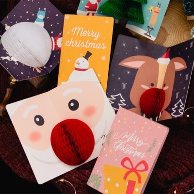 3D Cartoon Merry Christmas Greeting Cards